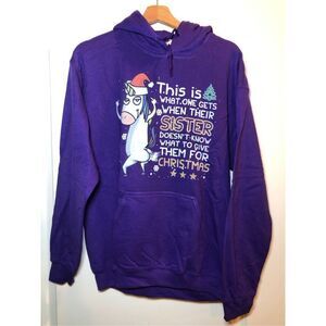 Unicorn Sister Christmas Hoodie Size Medium